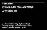Community Management Workshop -   Amanda Foley