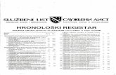 Službeni list RBiH - hronološki registar propisa objavljenih u 1993. godini