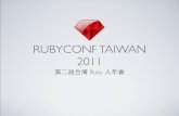 RubyConf Taiwan 2011 Opening & Closing