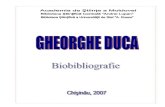Gheorghe Duca : Biobibliografie