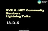 18-D-5 MVP & .NET Community Members Lightning Talks