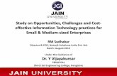 RM Sudhakar's Synopsis on IT for SMEs, Jain University, August 2013. STUDY ON OPPORTUNITIES, CHALLENGES AND COST-EFFECTIVE INFORMATION TECHNOLOGY PRACTICES FOR SMALL & MEDIUM-SIZED