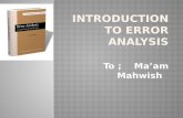 Introduction to error analysis