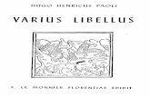 Paoli - Varius Libellus