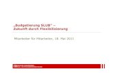 Budgetierung SLUB. Zukunft durch Flexibilisierung 18.5.11
