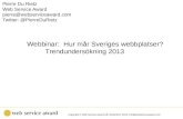 Hur mår Sveriges webbplatser? Trendrapport 2013, Web Service Award
