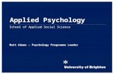 Psychology, School of Applied Social Science, University of Brighton, summer open day, June 2014