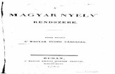 A Magyar Nyelv Rendszere 1846.