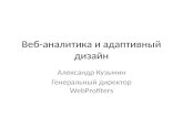 Веб-аналитика и адаптивный дизайн, Александр Кузьмин Генеральный директор WebProfiters