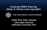 Librarian RDM Training: Ethics and copyright for research data