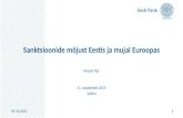 Kaspar Oja. Sanktsioonide mõjust Eestis ja mujal Euroopas
