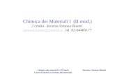 Chimica Dei Materiali I - II Modulo - Introduzione + Difetti Di Punto