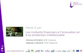 Les incitants financiers à l'innovation et à sa protection intellectuelle par Michela Ritondo et Nathalie Leboeuf | Liege Creative, 03.06.14