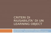 Criteri Di Riusabilita’ Di Un Learning Object