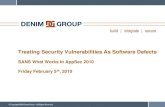 Treating Security Vulnerabilities As Software Defects