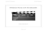 Filmvetenskap - Filmens form och berättande