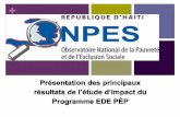 Présentation des principaux résultats de l’étude d’impact du Programme EDE PÈP