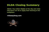 DLDA - closing summary