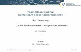 Mehr Softwarequalität: Team Clean Coding