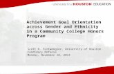 Achievement Goal Orientation across Gender and Ethnicity in a Community College Honors Program