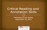 Critical reading and annotation skills