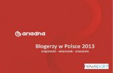 Blogerzy w Polsce 2013 - znajomość - wizerunek - znaczenie