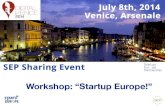 SEP Sharing Event WS3: Startup Europe! – “The European Startup Ecosystem A quick look at the stats” by Jessica Stacey