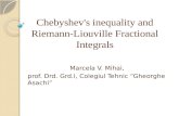 Chebyshev's inequality and riemann liouville fractional