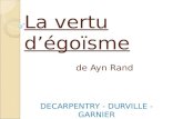 Ayn Rand decarpentry durville garnier