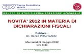 Novita' 2012 sugli adempimenti fiscali   dichiarazioni e versamenti