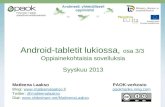 Android tabletit opetuksessa, oppiainekohtaisia sovelluksia