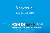 Jeudi 13 novembre Paris Web 2008