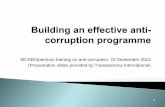 Best practice for anti corruption