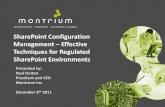 SharePoint Configuration Management – Effective Techniques for Regulated SharePoint Environments