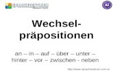 Wechselpräpositionen - Preposition in German - Preposiciones de cambio