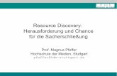 Resource Discovery:  Herausforderung und Chance für die Sacherschließung
