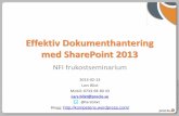 Effektiv dokumenthantering i SharePoint frukost seminarium NFI