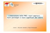 L’innovazione nelle PMI: nuovi approcci,  nuovi paradigmi e nuovi significati del valore - 2007
