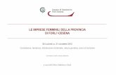 LE IMPRESE FEMMINILI DELLA PROVINCIA DI FORLÌ-CESENA al 31/12/2012