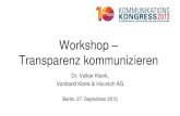 Volker klenk kommunikationskongress workshop transparenz_2013