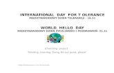 Show slide  international day for tolerance