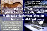 RAB Árpád: Digitális kultúra – A digitalizált és digitális platformon létrejött kultúra c. cikkéről