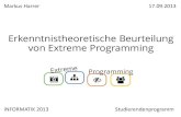 Erkenntnistheoretische Beurteilung von Extreme Programming