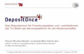 DepositOnce - Das Repositorium für Forschungsdaten und -publikationen der TU Berlin als Serviceplattform für die Wissenschaftler