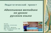 Адаптивная методика на уроках русского языка