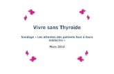Sondage attente des patients envers leurs medecins de l'association "Vivre-sans-Thyroïde"
