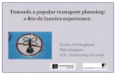 Towards populat transport planning - Rio de Janeiro experience