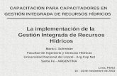 Lima, PERU 10 - 14 de noviembre de 2003 CAPACITACIÓN PARA CAPACITADORES EN GESTIÓN INTEGRADA DE RECURSOS HÍDRICOS Mario I. Schreider Facultad de Ingeniería.