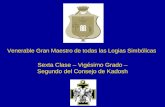 Venerable Gran Maestro de todas las Logias Simbólicas Sexta Clase – Vigésimo Grado – Segundo del Consejo de Kadosh.