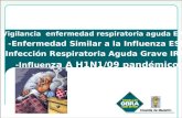 Vigilancia enfermedad respiratoria aguda ERA : -Enfermedad Similar a la Influenza ESI -Infección Respiratoria Aguda Grave IRAG -Influen za A H1N1/09 pandémico.